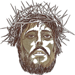 Embroidery Design Face Of Jesus ​​crucified Rippled