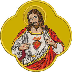 Embroidery Design Applique Sacred Heart Of Jesus
