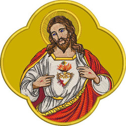 Embroidery Design Applique Sacred Heart Of Jesus