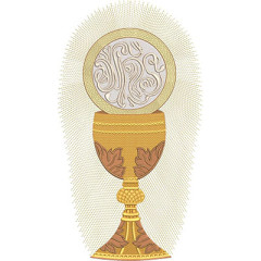 Embroidery Design Chalice With Consecrated Host 35 Cm..
