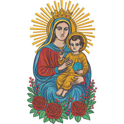 Embroidery Design Virgin Mary With Jesus 35 Cm