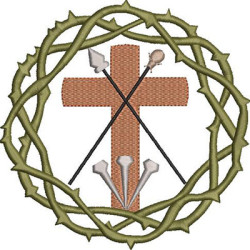 Matriz De Bordado Coroa De Espinhos Com Cruz