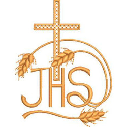 Matriz De Bordado Jhs Com Cruz E Trigos