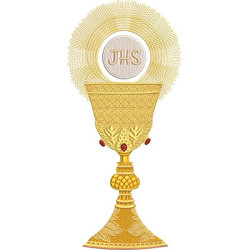 Diseño Para Bordado Cáliz Con Hostia Consagrada 27 Cm