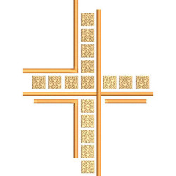 Matriz De Bordado Cruz Decorada 21 Cm