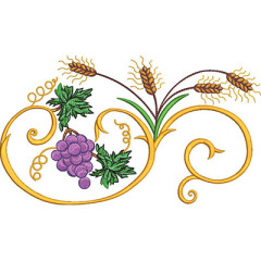 Matriz De Bordado Arabesco Com Trigos E Uvas 30 Cm..