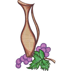 Matriz De Bordado Jarro Com Uvas..