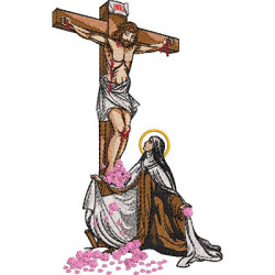 Matriz De Bordado Santa Terezinha Com Jesus Na Cruz 2