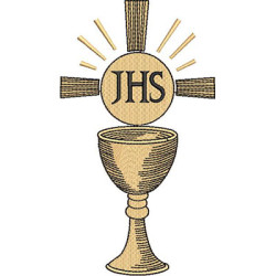 Diseño Para Bordado Cáliz Con Hostia Consagrada 16 Cm