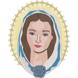 Diseño Para Bordado Rostro 25cm Nuestra Señora De La Rosa Mística