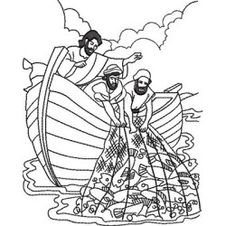Diseño Para Bordado Escena De Pesca Milagrosa: Multiplicación De Peces