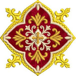 Diseño Para Bordado Marco Aplicado De 8 Cm Con Cruz
