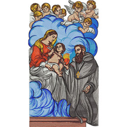 Diseño Para Bordado Escena San Agustín 35 Cm Completa