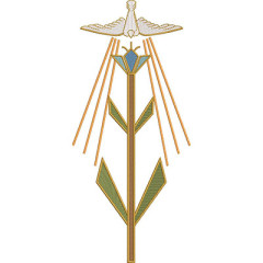 Embroidery Design Large Flower With Divine 27 Cm..