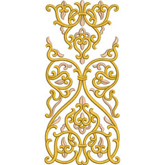 Embroidery Design Golden Arabesques 13 Cm Wide..