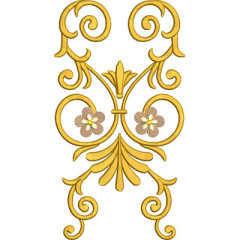 Embroidery Design Golden Arabesques 13 Cm Wide..
