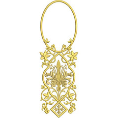 Embroidery Design Medal Adorned With Floral..