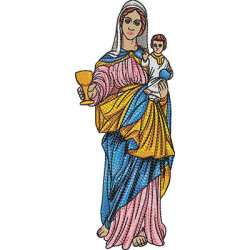 Diseño Para Bordado Medalla Nuestra Señora De La Salud 19 Cm
