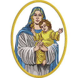 Diseño Para Bordado Medalla Nuestra Señora De La Salud 17 Cm