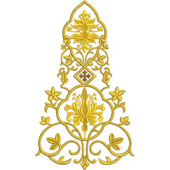 Embroidery Design Golden Arabesques With Flowers 3..