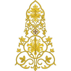 Diseño Para Bordado Arabescos Dorados Con Flores 3