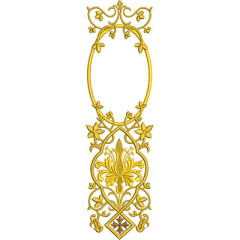 Embroidery Design Medal Adorned With Floral 2..
