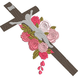 Diseño Para Bordado Cruz De Santa Teresita 18 Cm