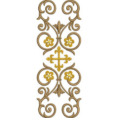 Embroidery Design Floral Arabesques With Cross 27.5 Cm..