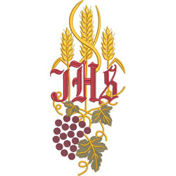 Diseño Para Bordado Jhs Trigo Y Uvas Con 34 Cm
