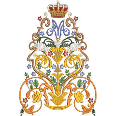 Embroidery Design Marian With Floral Arabesques 27cm..