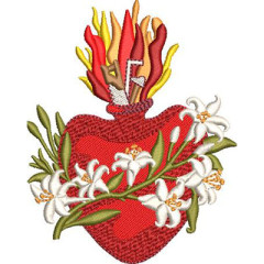 Diseño Para Bordado Castísimo Corazón De José 12 Cm..