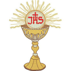 Diseño Para Bordado Cáliz Con Hostia Consagrada 15 Cm..