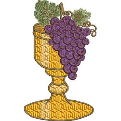Embroidery Design Goblet With Grapes 12 Cm