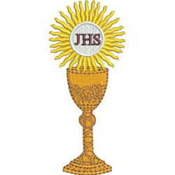 Embroidery Design Chalice With Consecrated Host 9.5 Cm