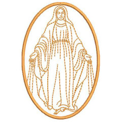 Embroidery Design Medal Our Lady Of Graces 10 Cm..