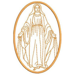 Diseño Para Bordado Medalla Nuestra Señora De Las Gracias 10 Cm