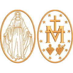 Embroidery Design Medals Our Lady Of Graces 10 Cm..
