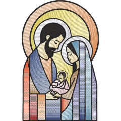Embroidery Design Holy Family Rippled 20 Cm..