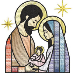 Embroidery Design Holy Family Rippled 13 Cm..