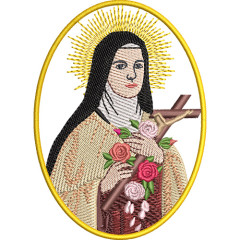Embroidery Design Saint Therese Medal 10 Cm..