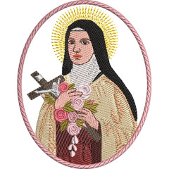 Embroidery Design Saint Therese Medal 11 Cm..