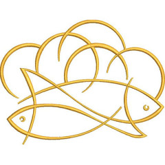 Embroidery Design Contoured Breads And Fish..