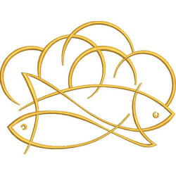 Matriz De Bordado Pães E Peixes Contornados
