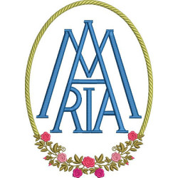 Matriz De Bordado Moldura Floral De Maria 18 Cm