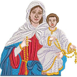 Embroidery Design Our Lady Of The Rosary 10 Cm