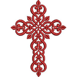 Diseño Para Bordado Cruz Decorada 340