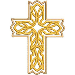 Diseño Para Bordado Cruz Decorada 341