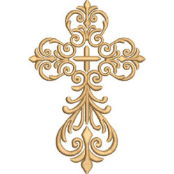 Diseño Para Bordado Cruz Decorada 343