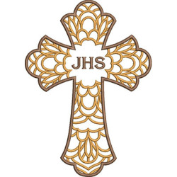 Diseño Para Bordado Cruz Decorada 342