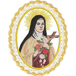 Embroidery Design Saint Therese Medal 12 Cm